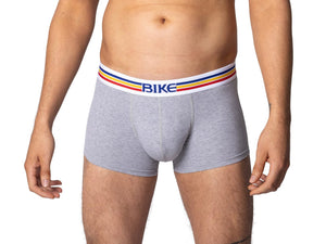 Man wearing gray Bike Athletic underwear trunk