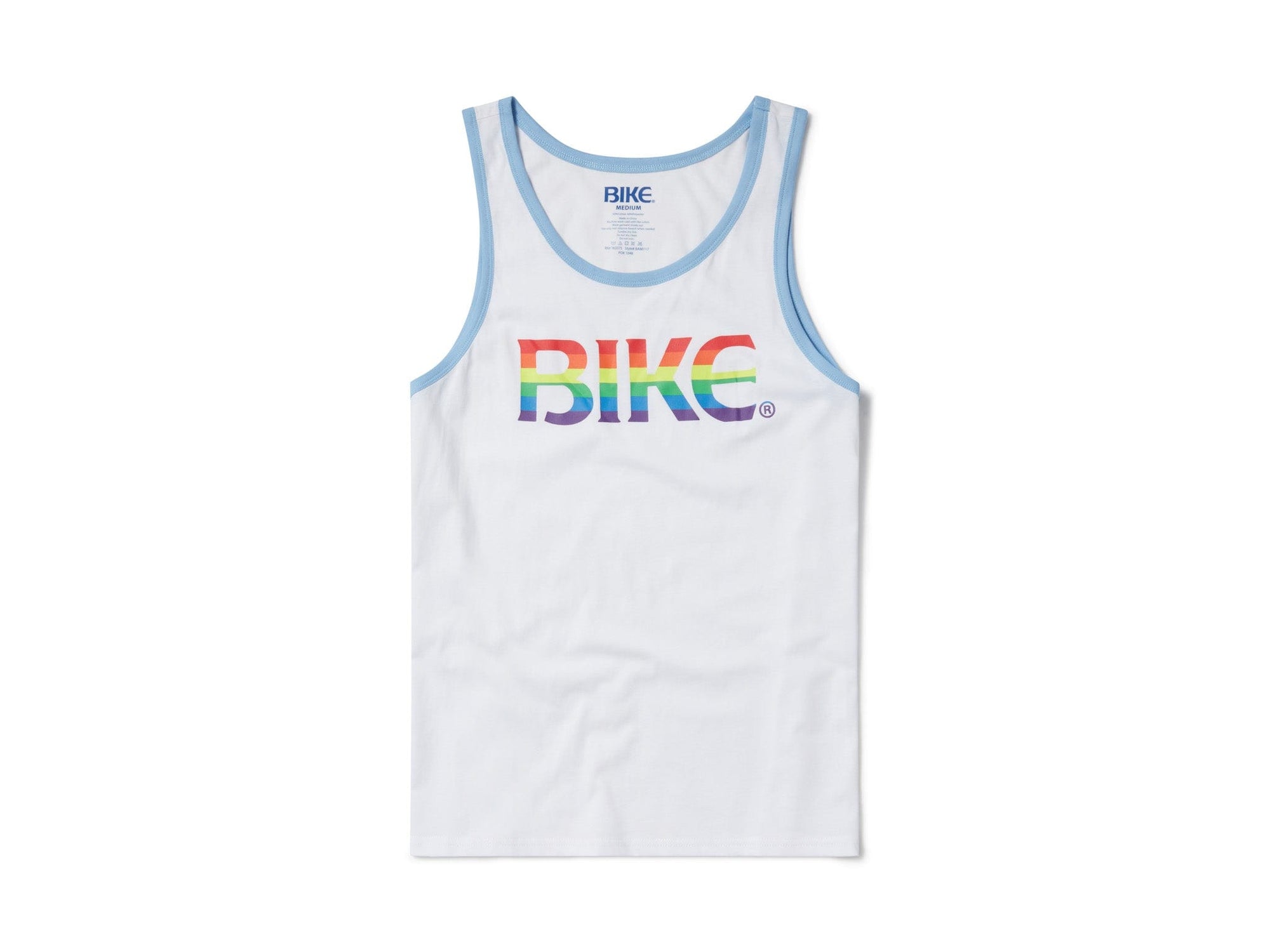 white Pride BIKE® logo tank top