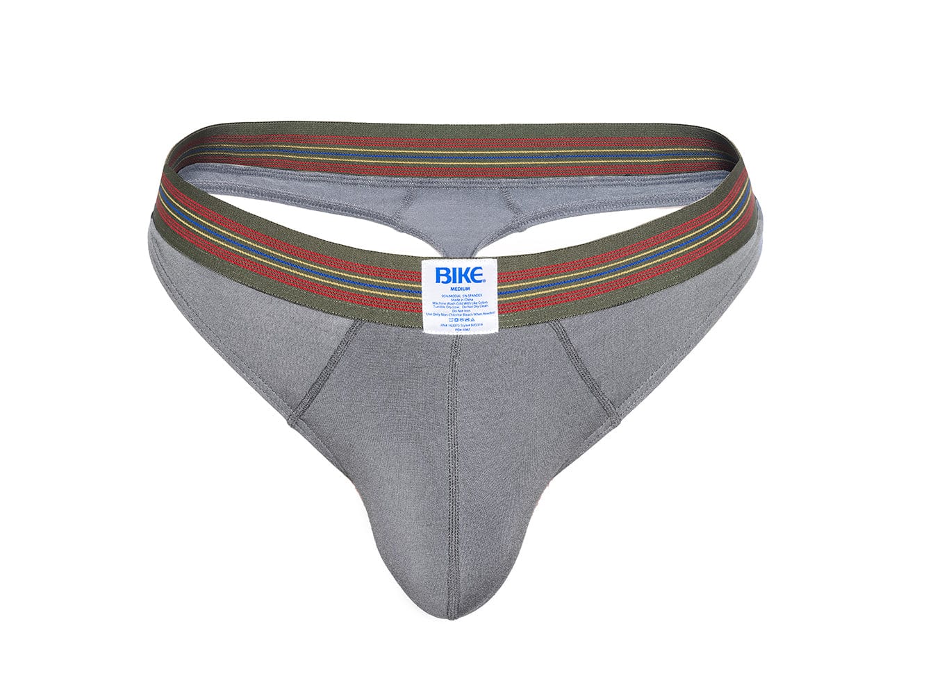 3D of gray Bike Athletic thong underwear