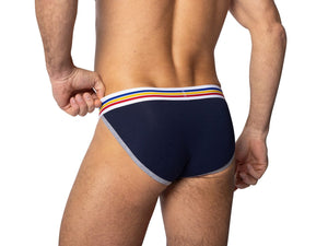 Stretch Cotton Jock Brief - Navy