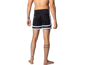 Athletic Stripe Coaches Shorts - Black