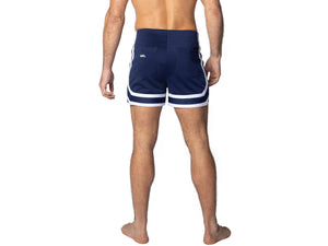 Athletic Stripe Coaches Shorts - Navy