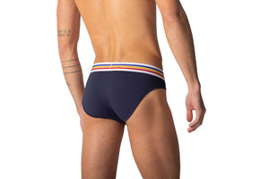 Stretch Cotton Brief - Navy