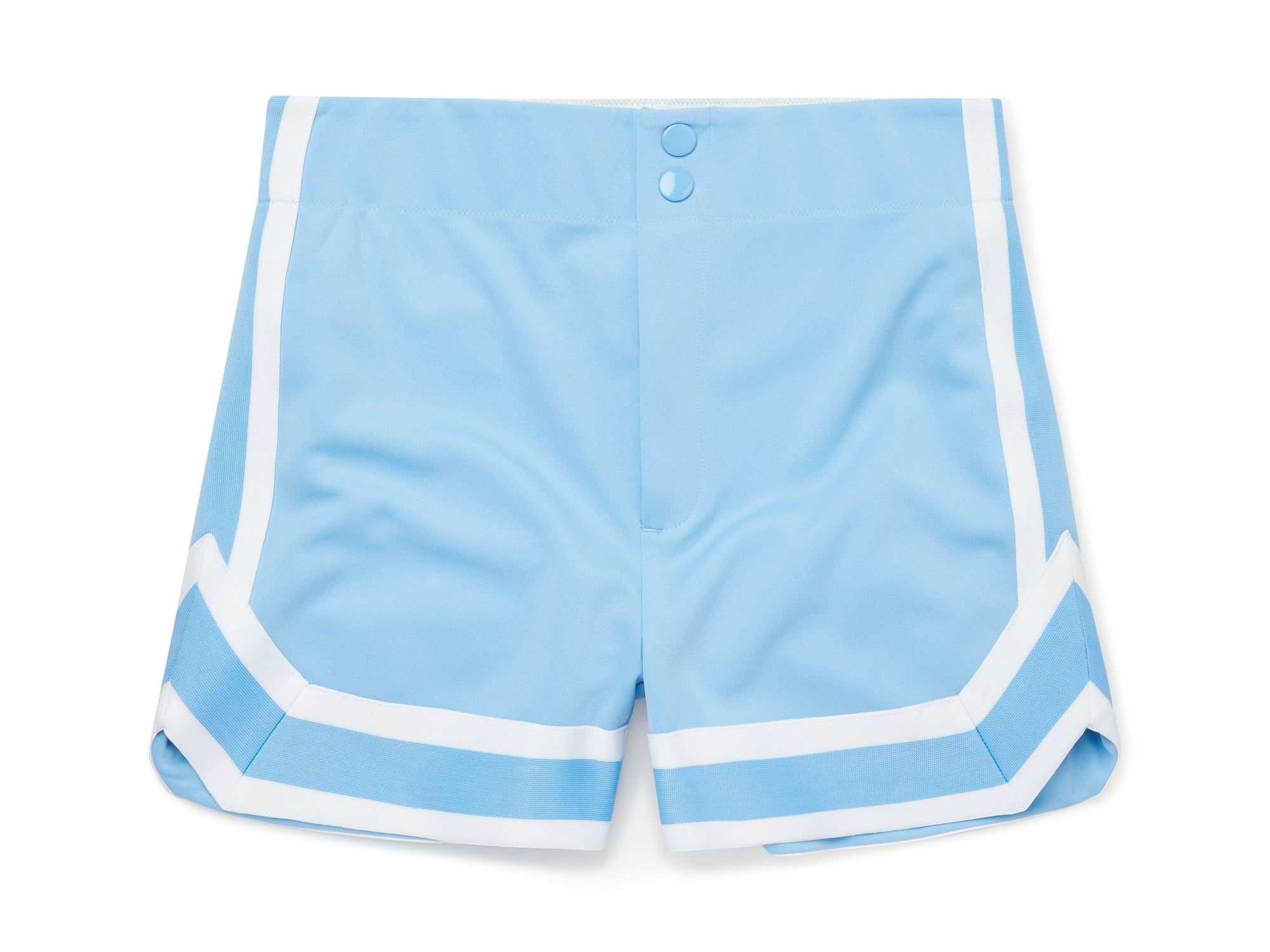 light blue BIKE® athletic stripe coaches short