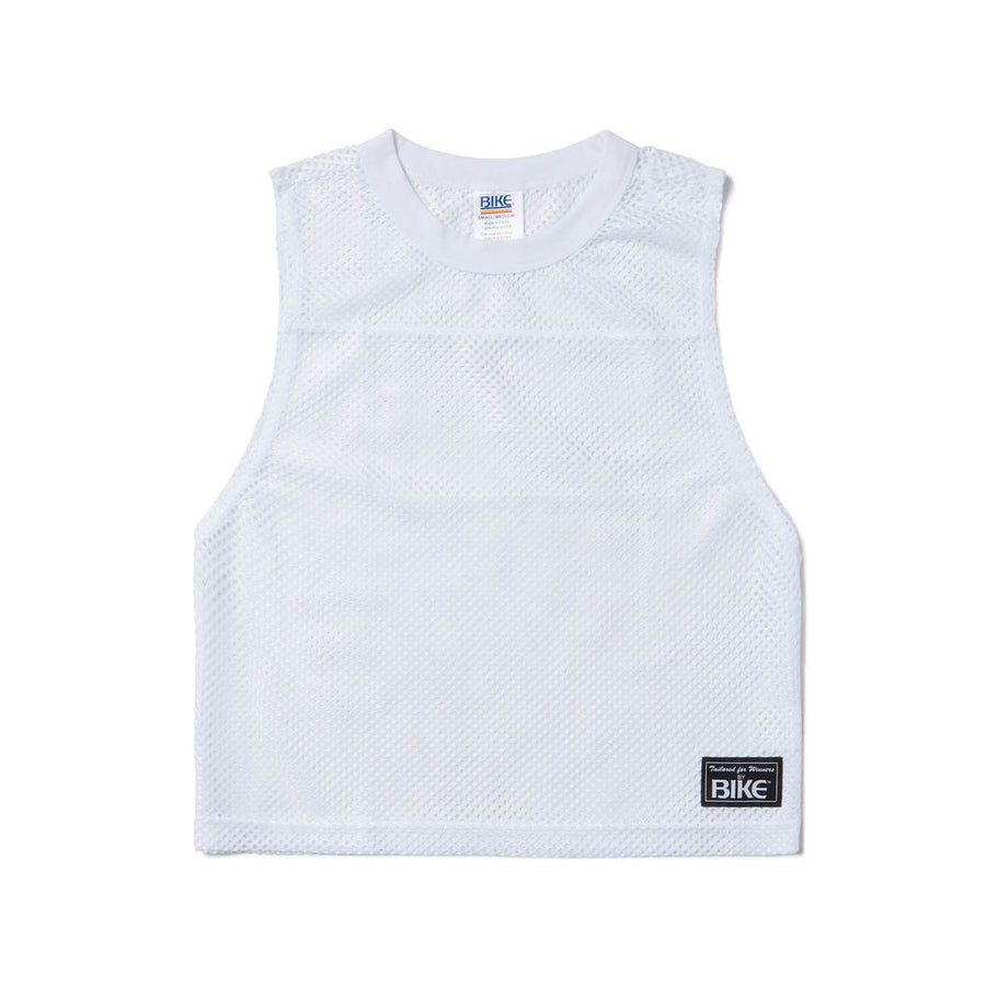 White sleeveless practice jersey