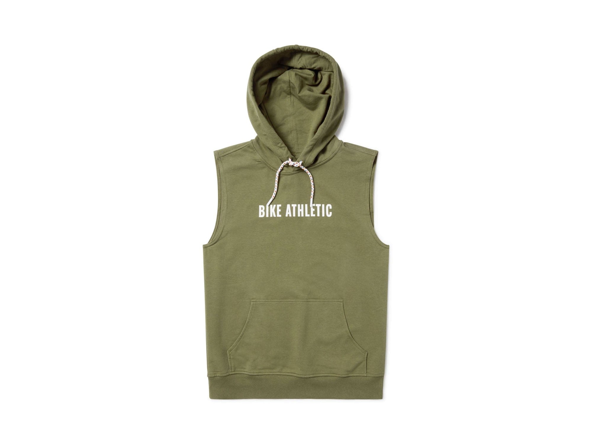 Olive sleeveless BIKE® hoodie