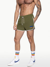 Track Short 4-Way Stretch - Olive