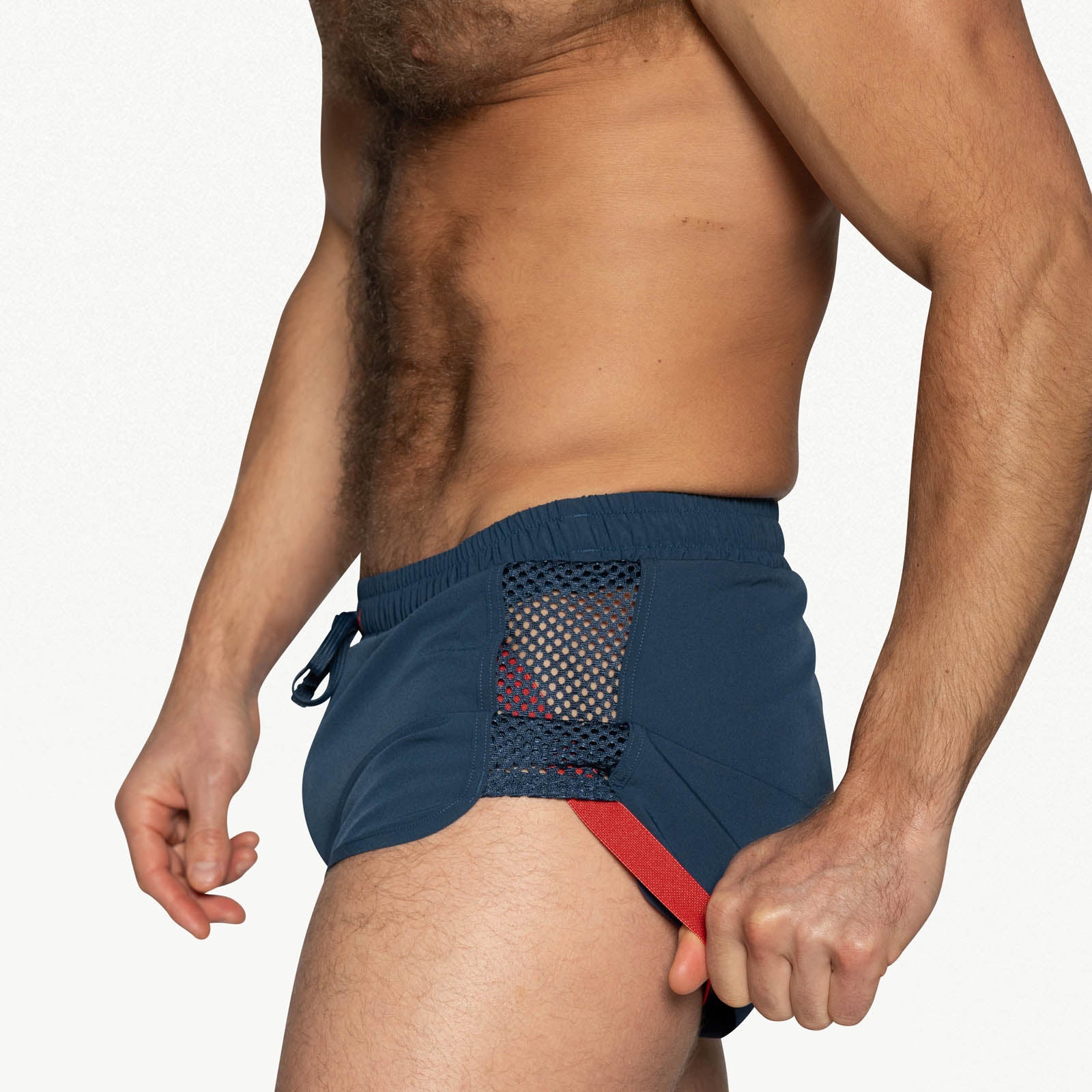Peek-a-boo Jock Swim Trunk