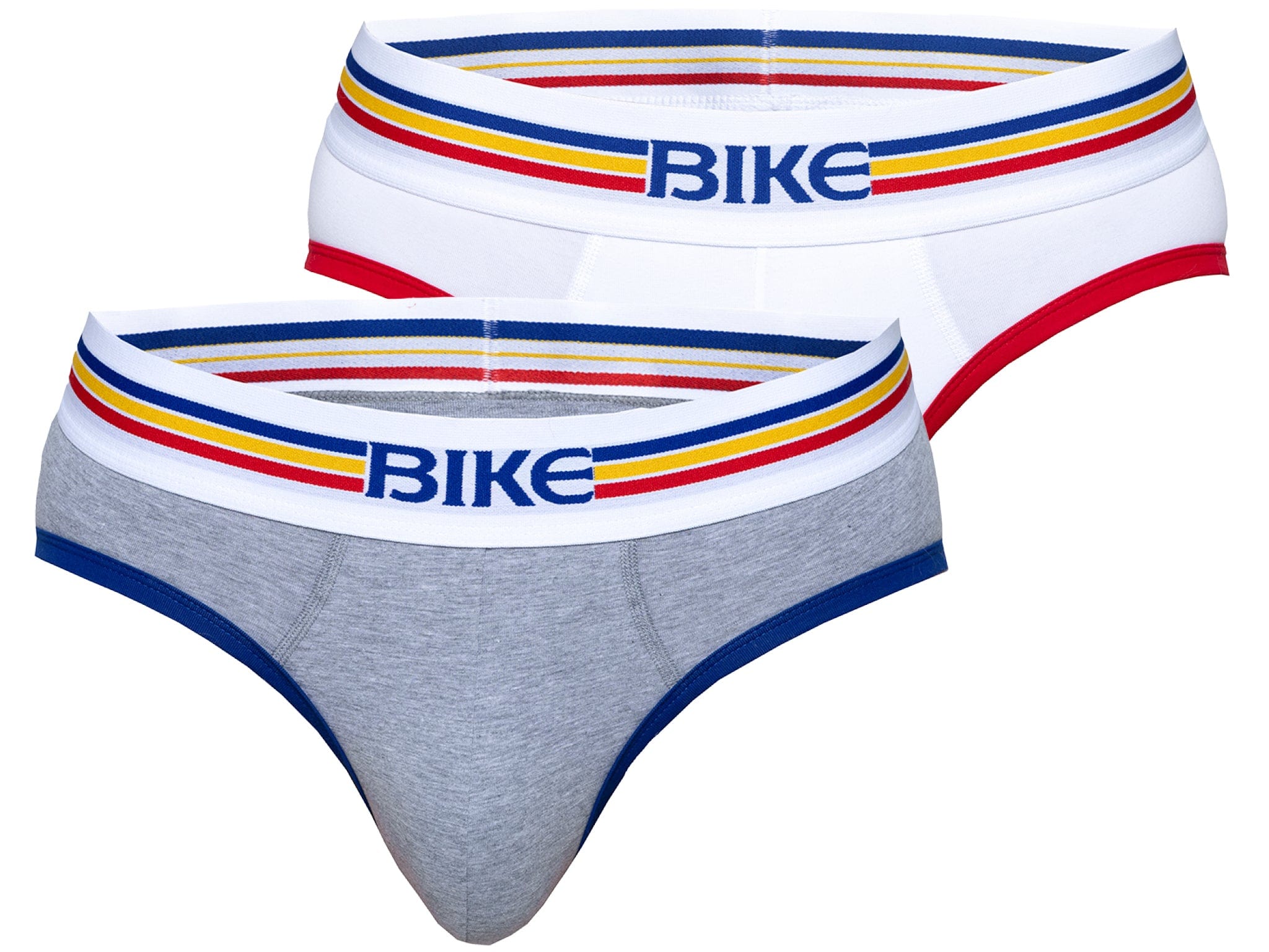 rutine Electrify periode 2 Pack Men's Briefs in White and Grey - BIKE® Athletic - Bike Athletic