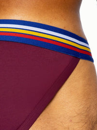 Stretch Cotton Jock Brief - Burgundy