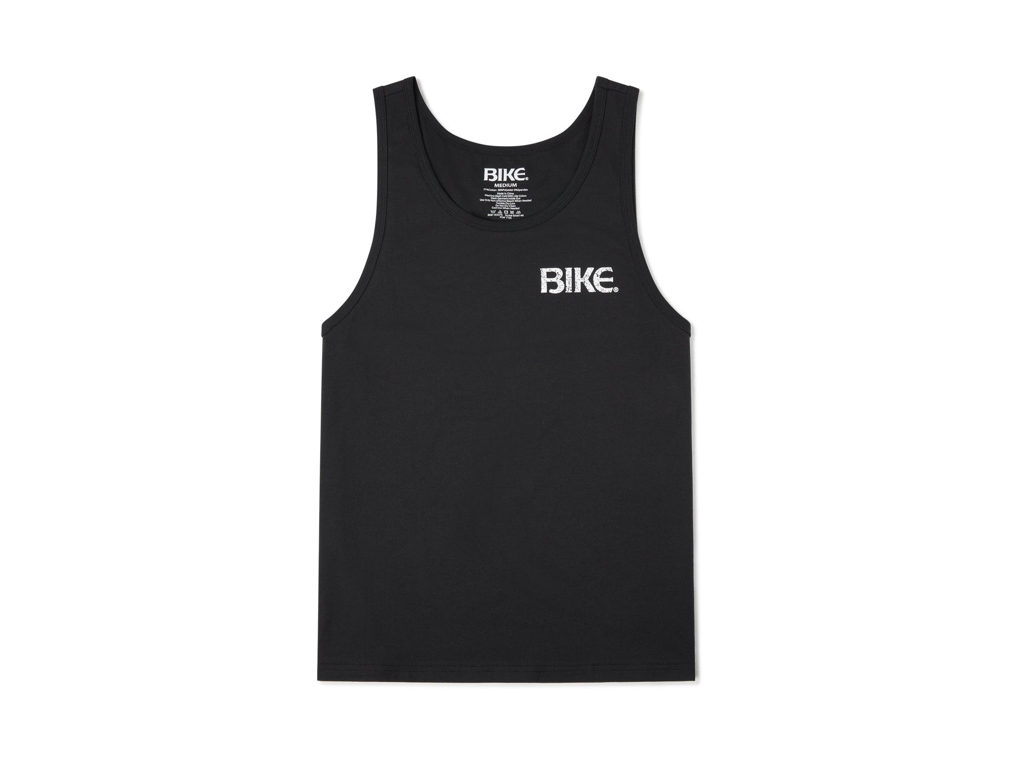 Back of black Bike Athletic Tank top with 150th Anniversary Logo