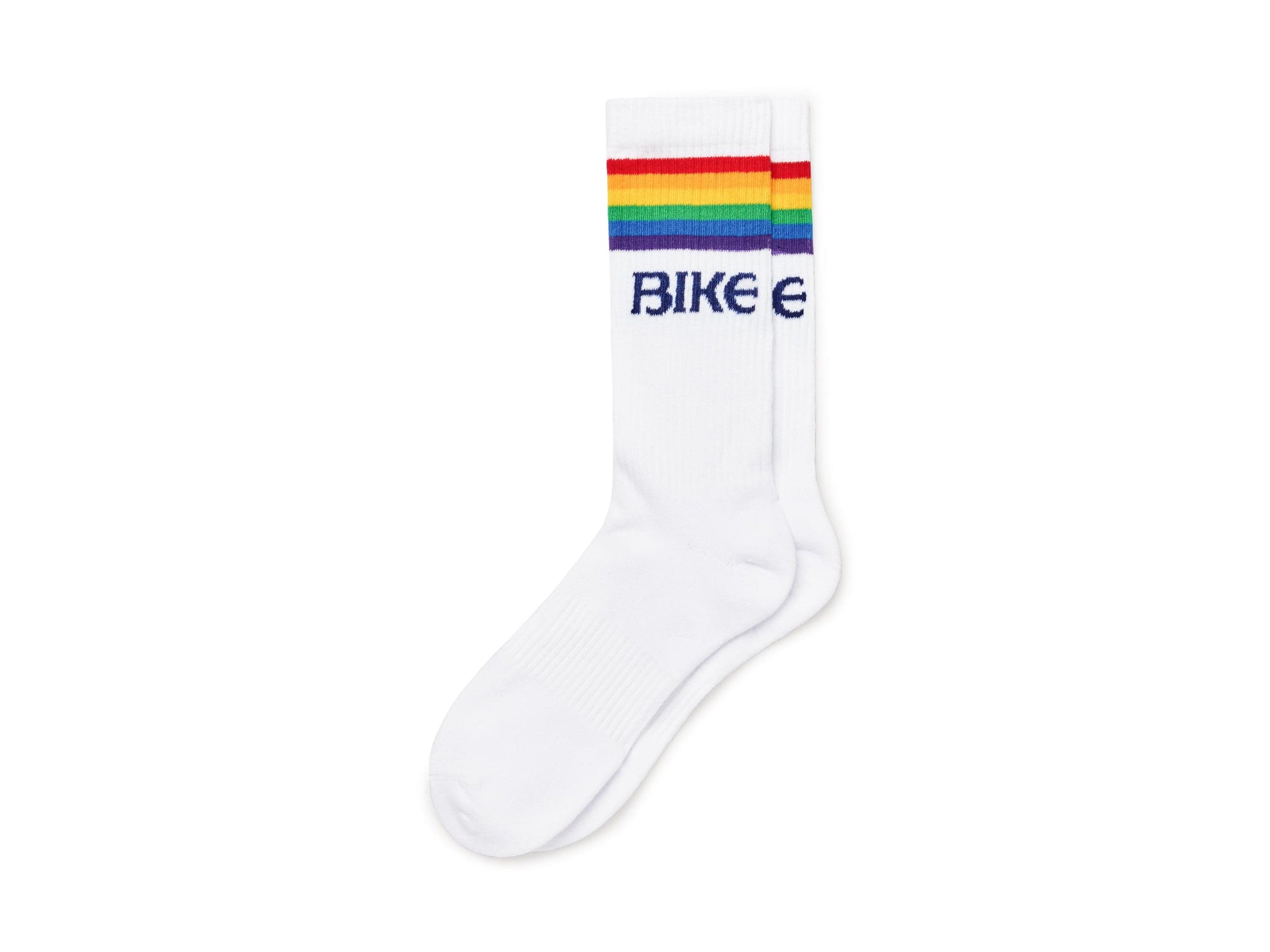 pride white BIKE crew socks