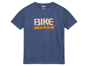 University Blue Bike Athletic Active Logo T-shirt reading "Bike: Made In The Gym"