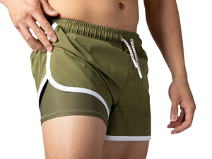 Track Short 4-Way Stretch - Olive