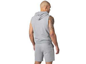 French Terry Sleeveless Hoodie - Gray