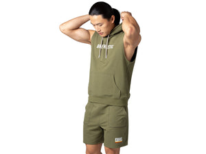 French Terry Sleeveless Hoodie - Olive