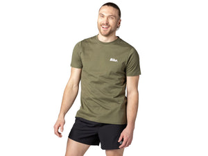 Man wearing olive BIKE® tshirt