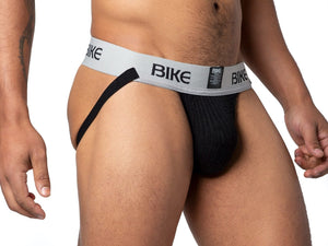 Man wearing black BIKE classic jockstrap