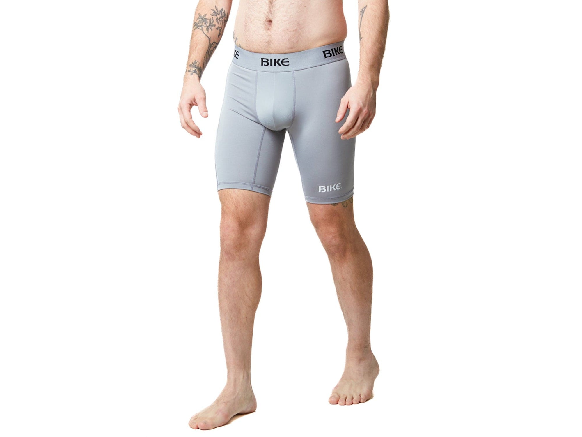 Gray BIKE® compression shorts
