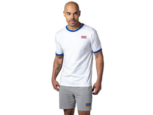 Man wearing white BIKE® tshirt