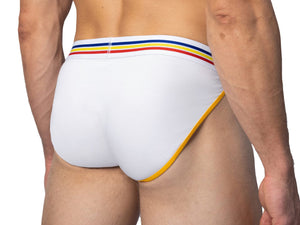 2 Pack Jock Brief Underwear - White/Royal